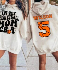 In My Basketball Mom Era Shirt With Custom Kid Number Mom Basketball Sweatshirt Basketball Mama Shirt Game Day Basketball Hoodie Unique