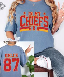 In My Chiefs Era Shirt Travis Kelce Swift Shirt Chiefs Afc Championship Chiefs Championship Shirt Karma Is The Guy On The Chiefs Unique