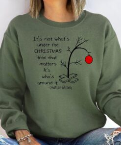 Its Not Whats Under The Tree That Matters Christmas Sweatshirt Charlie Brown Christmas Tree Tee Women Sweatshirt Unique
