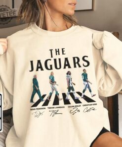 Jaguars Walking Abbey Road Signatures Football Shirt Doug Pederson Trevor Lawrence Calvin Ridley Christian Kirk Jacksonville Vintage Sweatshirt Unique