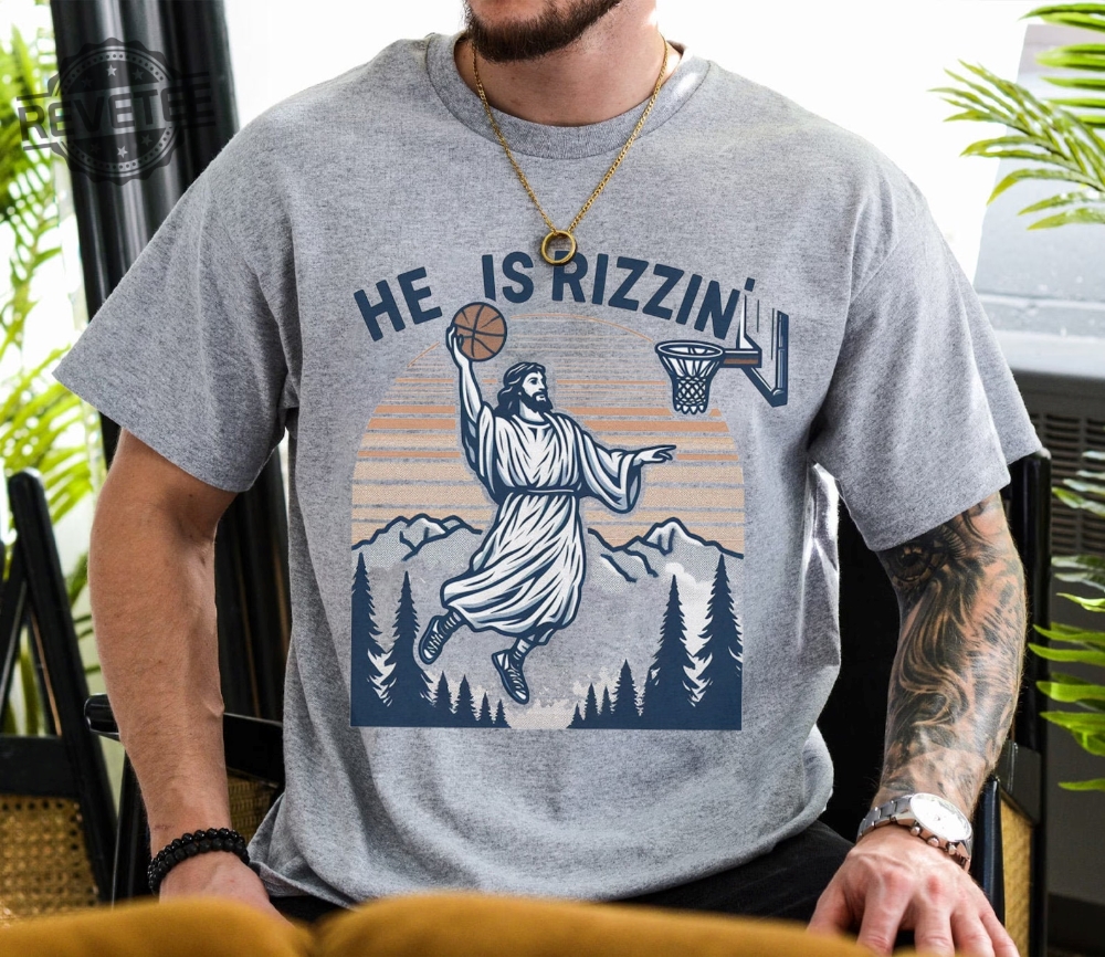 Jesus Basketball Easter Shirt Jesus He Is Rizzin Funny Religious Graphic Tee Y2k Retro Faith Sweater Aesthetic Gift For Believers Jesus Basketball Easter Shirt Jesus He Is Rizzin Funny Religious Graphic Tee Y2k Retro Faith Sweater Aesthetic Gift For Believers