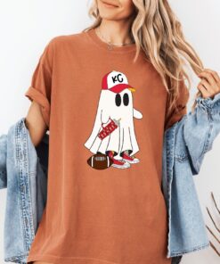 Kansas Chiefs Ghost Football Shirt Kansas City Football Mom Spooky Mom Sweatshirt Cheifs Shirt