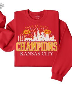 Kansas City Football Champions Back To Back 2023 2024 Kc Football Lviii Champions Sweatshirt Shirt Memorabilia Kansas City Unique