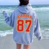 Karma 87 Sweatshirt Karma Is The Guy On The Chiefs Shirt In My Chiefs Era Sweatshirt Travis Kelce Message To Taylor Swift Go Taylors Boyfriend Shirt Unique