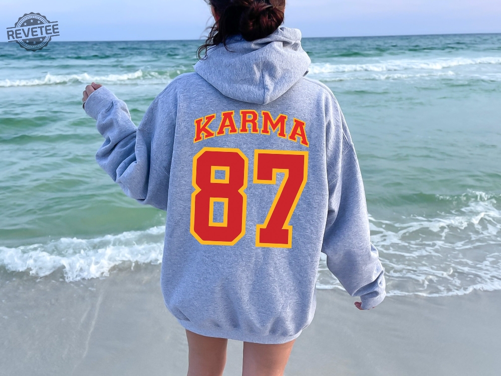 Karma 87 Sweatshirt Karma Is The Guy On The Chiefs Shirt In My Chiefs Era Sweatshirt Travis Kelce Message To Taylor Swift Go Taylors Boyfriend Shirt Unique Karma 87 Sweatshirt Karma Is The Guy On The Chiefs Shirt In My Chiefs Era Sweatshirt Travis Kelce Message To Taylor Swift Go Taylors Boyfriend Shirt Unique