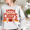 Karma Is The Guy On The Chiefs Sweatshirt Chiefs Era Shirt Kelce Lover Era Shirt Taylor Concert Go Taylors Boyfriend Kansas City Shirt Unique