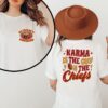 Karma Is The Guy On The Chiefs Sweatshirt Front And Back Chiefs Shirt Kansas City Chief Colors Kansas City Chiefs T Shirt Near Me