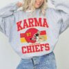 Karma Is The Guy Sweatshirt Taylor And Travis Crewneck Taylor Swift Super Bowl Outfit Taylor Swift And Travis Kelce Super Bowl Shirts Kansas City Cheifs Unique