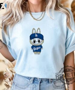 Labubu Los Angeles Dodgers T Shirt Print Los Angeles Baseball Player T Shirt