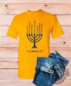 Leviticus 23 Bible Verse Shirt Hoodie Sweatshirt Womens Mens Menorah T Shirts