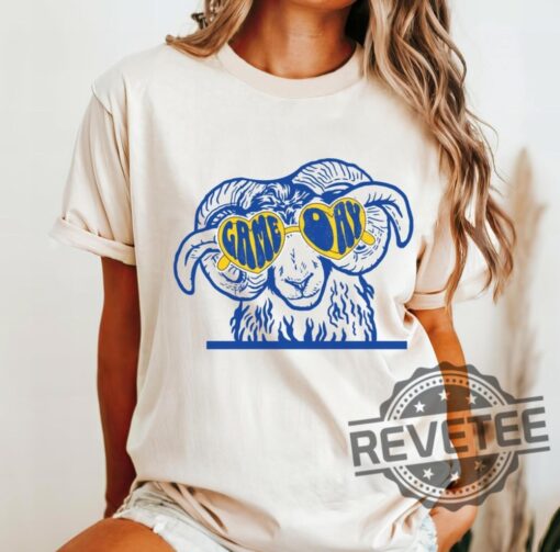 Los Angeles Rams With Sunglasses Game Day Tshirt Hoodie Sweatshirt Vintage Tee Gift For Fan La Ram Mens Womens Unique