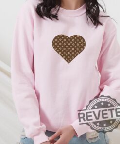 Louis Vuitton Chic Heart Sweatshirt Hoodie Shirt Valentines Day Sweatshirt Gift For Her Louis Vuitton Lover Sweatshirt Shirt Unique