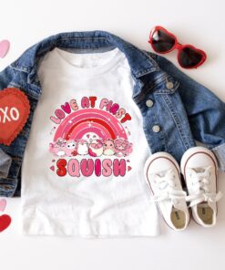 Love At First Squish Kids Valentine Shirt Kids Valentines Day Sweatshirt Valentines For Kids Valentines Shirt Kids Kids Valentines Shirt Unique
