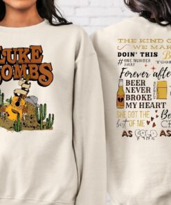 Luke Combs World Tour Sweatshirt Country Music Shirt Luke Combs World Tour 2024 Luke Combs Fan Cowgirl Tee Unique
