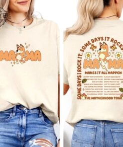 Mama Bluey Rock Style Vintage Unisex 2 Side Tshirt Cute Bluey Mom Retro Shirt Best Mom Ever Tee For Her Mothers Day Shirt Unique