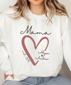 Mama Personalized Sweatshirt With Kids Names Custom Names Mom Sweatshirt Custom Mom Sweater Unique
