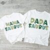 Mamasaurus Dadasaurus Tees Matching Family Dinosaur Birthday Shirts Kids Dino Tee Mom Dad Dino Tees Unique