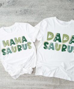 Mamasaurus Dadasaurus Tees Matching Family Dinosaur Birthday Shirts Kids Dino Tee Mom Dad Dino Tees Unique