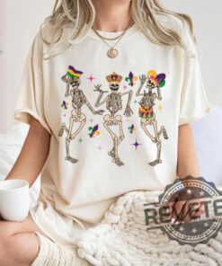 Mardi Gras Dancing Skeleton Shirt Hoodie Sweatshirt Tee Gift For Him Her Fat Tuesday Party Tshirt Crewneck Pullover Unique