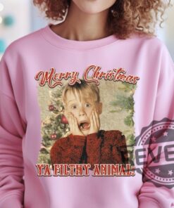 Merry Christmas Ya Filthy Animall Kevin Home Alone Christmas T Shirt Hoodie Sweatshirt Gifts For Lover Wife Husband Daughter Son Tee Gift Unique