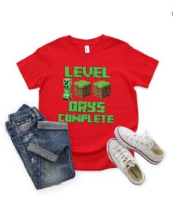 Minecraft 100 Days Of School Shirt Creeper Face Minecraft Shirt Level 100 Days Complete Shirt Creeper Shirt Funny 100 Days Of School Tee Unique
