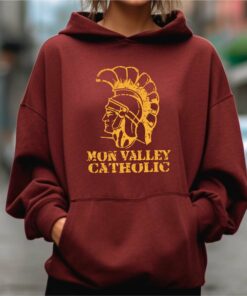 Mon Valley Catholic Spartans, Throw Back Sweatshirt or Pull Over Hoodie