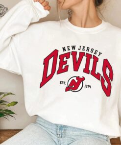 New Jersey Devils Sweatshirt New Jersey Devils Hockey Shirt Hockey Fan Sweater Hockey Hoodie Vintage Sweatshirt Unique
