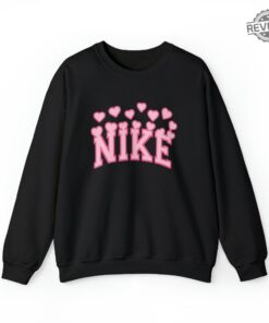Nike Valentines Day Crewneck Sweatshirt Valentines Day Sweatshirt With Hearts Pink Nike Sweatshirt Unique