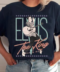 Official Vintage Elvis Presley The King Of Rock Shirt Hoodie Sweatshirt Elvis Presley T Shirts Gift For Fan Unique