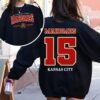 Patrick Mahomes 15 Sweatshirt Kc Football Sweatshirt Xmas Gift Shirt For Football Fan Unique