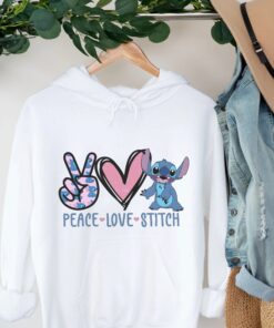 Peace Love Stitch Sweatshirt Stitch Sweatshirt Disney Vacation Sweater Lilo And Stitch Hoodie Disneyworld Cute Stitch Sweater Unique