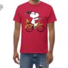 Peanuts Snoopy And Woodstock Riding Bike T Shirt Snoopy Riding Bike Shirt Hoodie Sweatshirt Unique