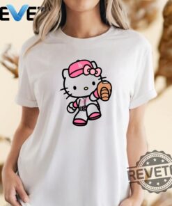 Pink Hello Kitty Play Baseball Los Angeles Dodgers T Shirt Hoodie Long Sleeves Shirts