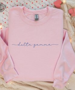 Pink Minimalistic Sorority Sweatshirt Custom Sorority Sweatshirt Personalized Sorority Sweatshirt Initiation Gift Delta Gamma Sweatshirt Unique