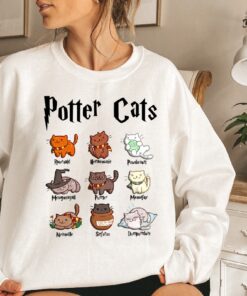 Potter Cats Sweatshirt Luna Lovegood Shirt Harry Potter Merch Gryffindor Harry Potter Birthday Shirt Harry Potter Shirt Ideas Unique