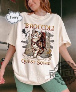 Quest Squad Broccoli Official Mascot T Shirt Hoodie Onyx Storm Shirt Fourth Wing Ridoc Romantasy