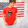 Red Lips Leopard Print Tongue T Shirt Fashion Lover Shirt Vintage Red Lips Shirt Stones Inspired Retro Shirt Cheetah Animal Print Shirt