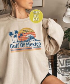 Retro Sunset Gulf Of Mexico Since 1550 Hoodie Sweatshirt T Shirt