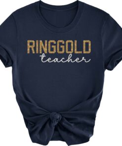Ringgold Teacher, Block Script Glitter T-Shirt