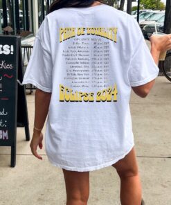 Solar Eclipse 2024 1717 Retro Style T Shirt Path Of Totality Vintage Look Tee Eclipse April 18 2024 Distressed T Shirt Pepper