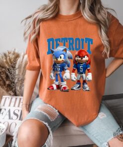 Sonic And Knuckles Detroit Lions Tshirt Hoodie Sweatshirt Family Sonic Knuckles Detroit Football Shirt Gibbs And Montgomery Jahmyr Gibbs Gifts