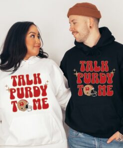 Talk Purdy To Me Sweatshirt Sf 49Ers Football Crewneck Retro Niners Shirt Niners Hoodie 49Ers Fan Gift Sf Football Tee Unique