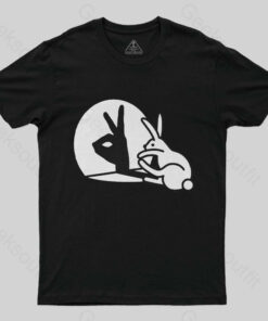 Funny Rabbit Hand Shadow Puppets Bunny Figure Pop Art Geek T-Shirt