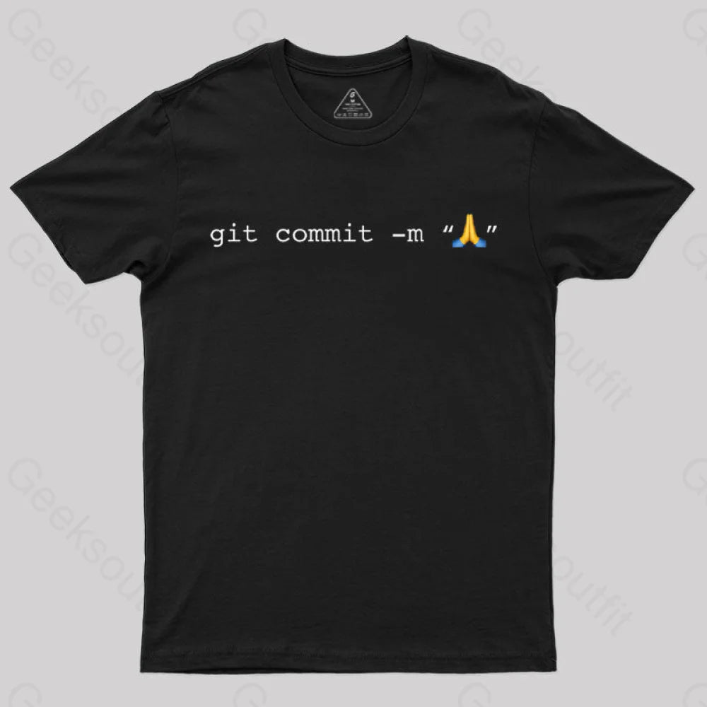Git Commit Prayer Hands Emoji Nerd T-Shirt Git Commit Prayer Hands Emoji Nerd T-Shirt