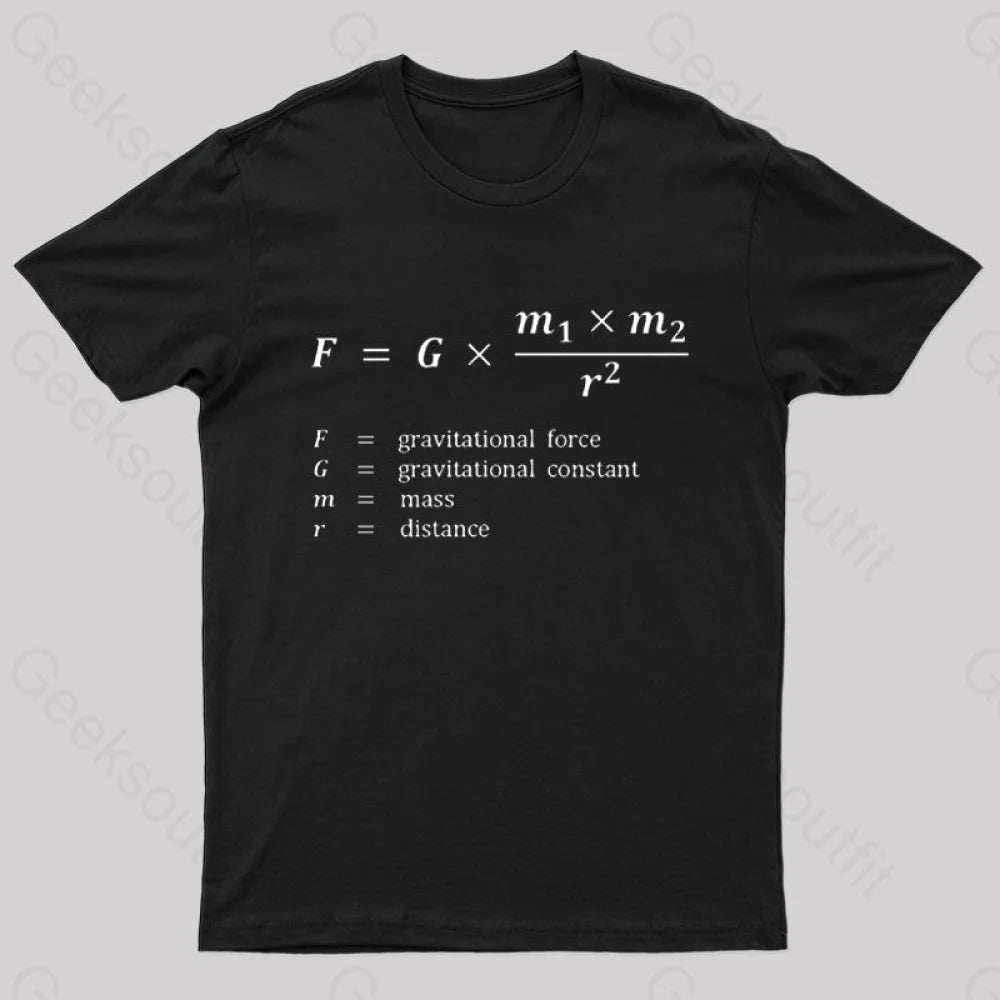Gravitational Force Formula Nerd T-Shirt Gravitational Force Formula Nerd T-Shirt