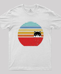 Grumpy Tuxedo Retro Cat T-Shirt