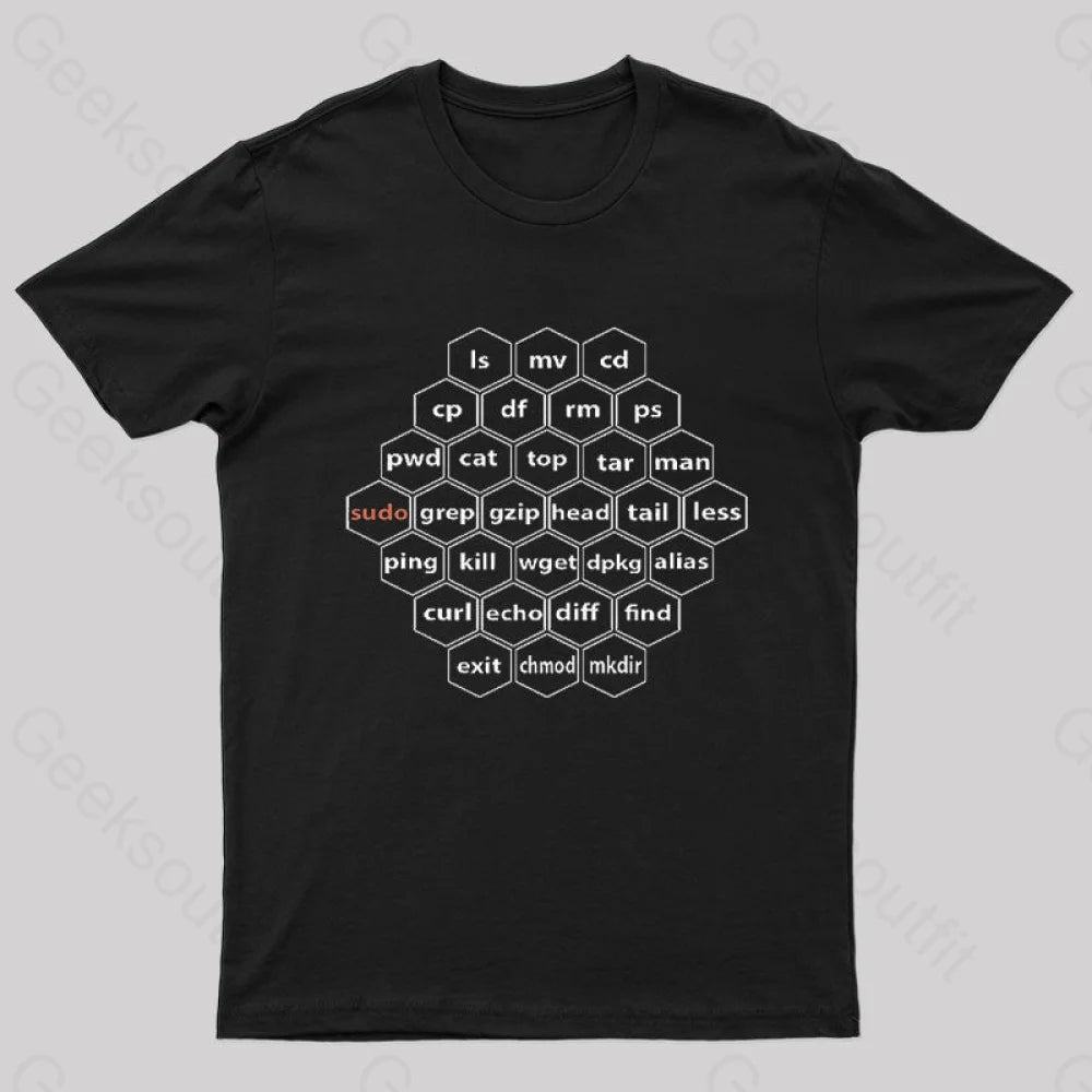 Hacker Linux Basic cli Commands Geek T-Shirt Hacker Linux Basic cli Commands Geek T-Shirt