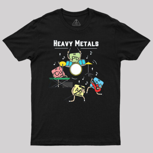 Heavy Metals Rock Chemistry Physics Periodic Table of Elements Geek T-Shirt