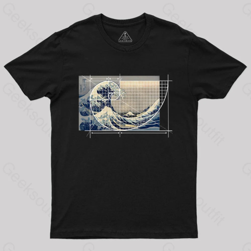Hokusai Meets Fibonacci Geek T-Shirt Hokusai Meets Fibonacci Geek T-Shirt