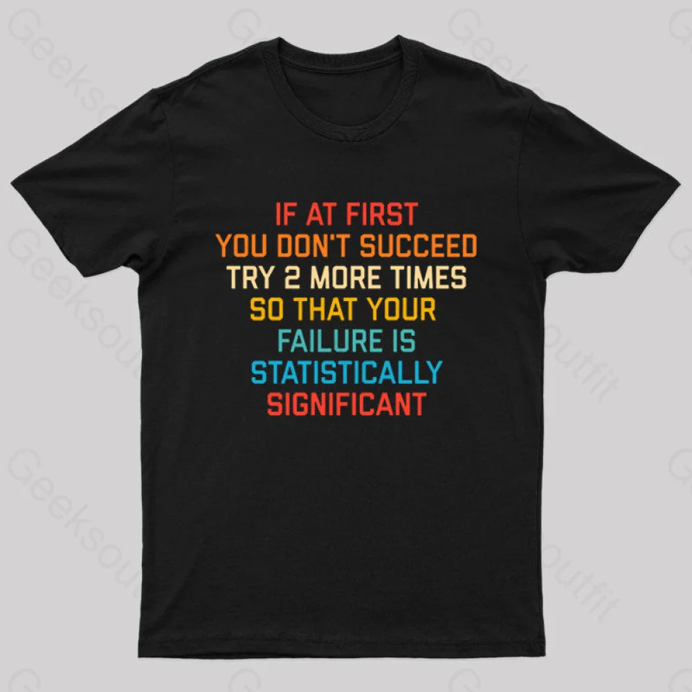 If At First You Don't Succeed Try 2 More Times Nerd T-Shirt If At First You Don't Succeed Try 2 More Times Nerd T-Shirt
